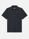 Les Deux Charlie Shirt Dark Navy Blue SS Collared Shirt Sleeve Button Up Top for Men Athens GA Georgia Kempt Menswear Store Near Me 