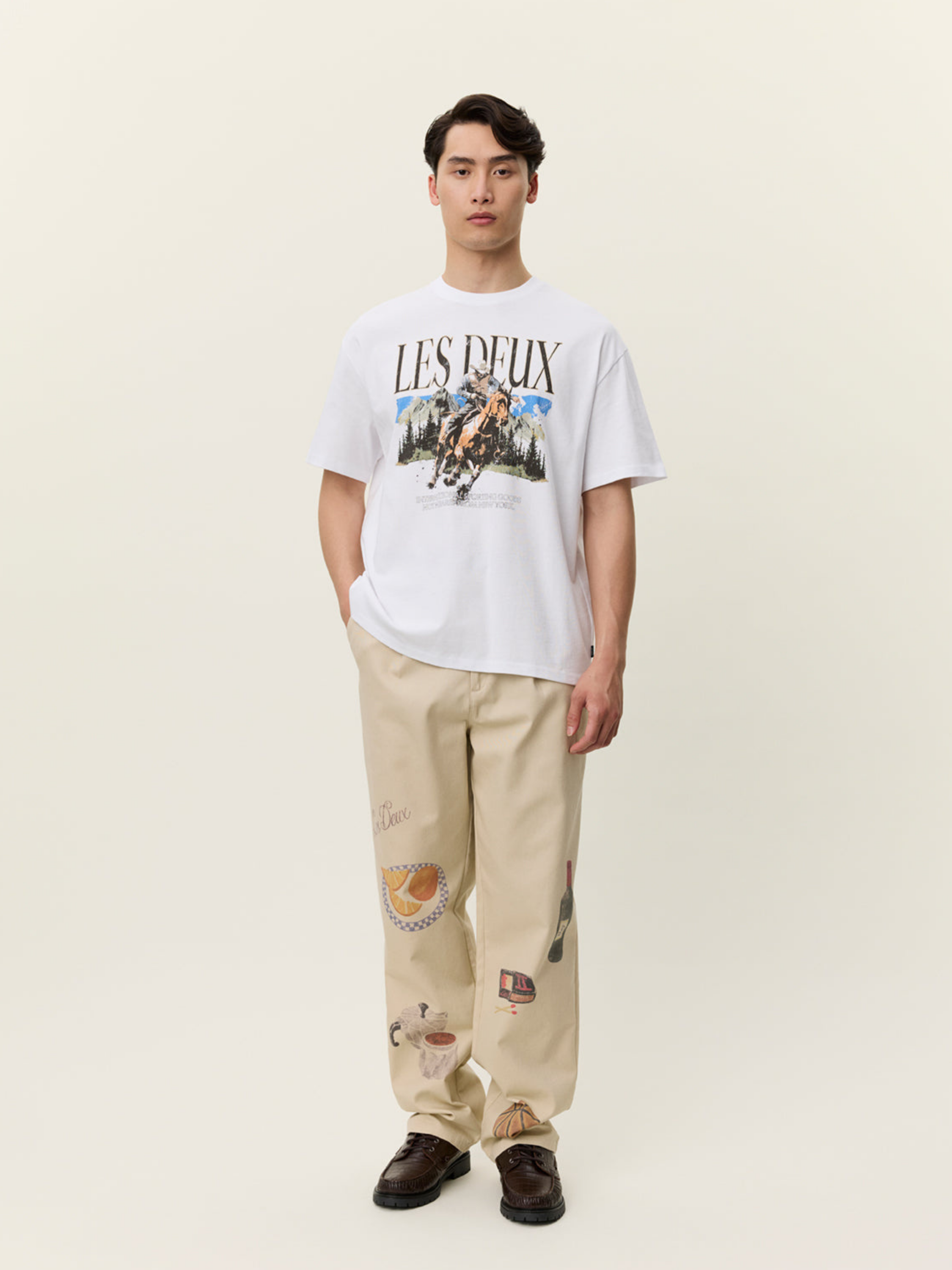 Les Deux Cole Cowboy T-Shirt Graphic Tee Western Art Design White Top SS Short Sleeve Tee for Men Men’s Tops Athens GA Georgia Kempt Menswear Store Near Me