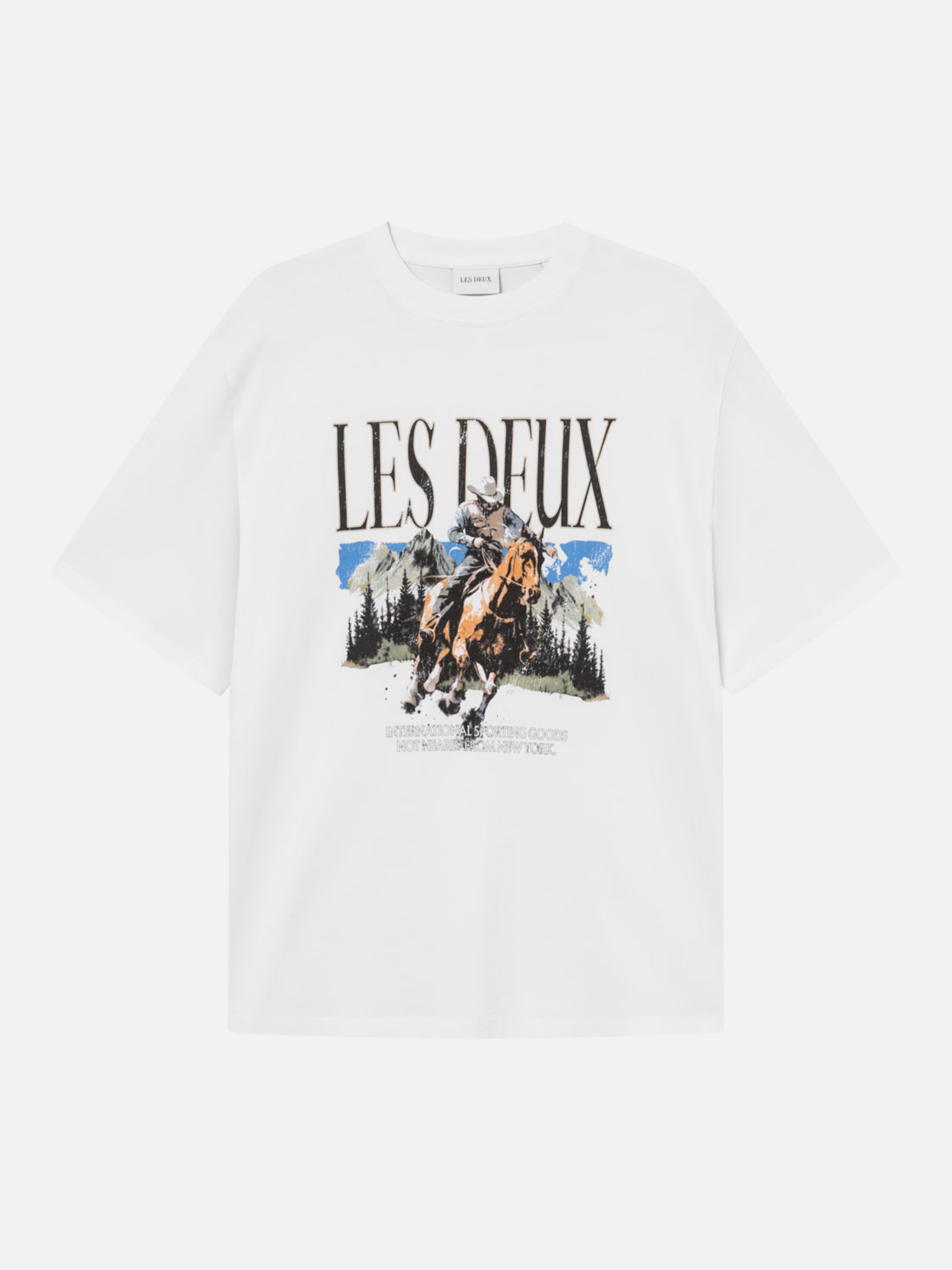 Les Deux Cole Cowboy T-Shirt Graphic Tee Western Art Design White Top SS Short Sleeve Tee for Men Men’s Tops Athens GA Georgia Kempt Menswear Store Near Me