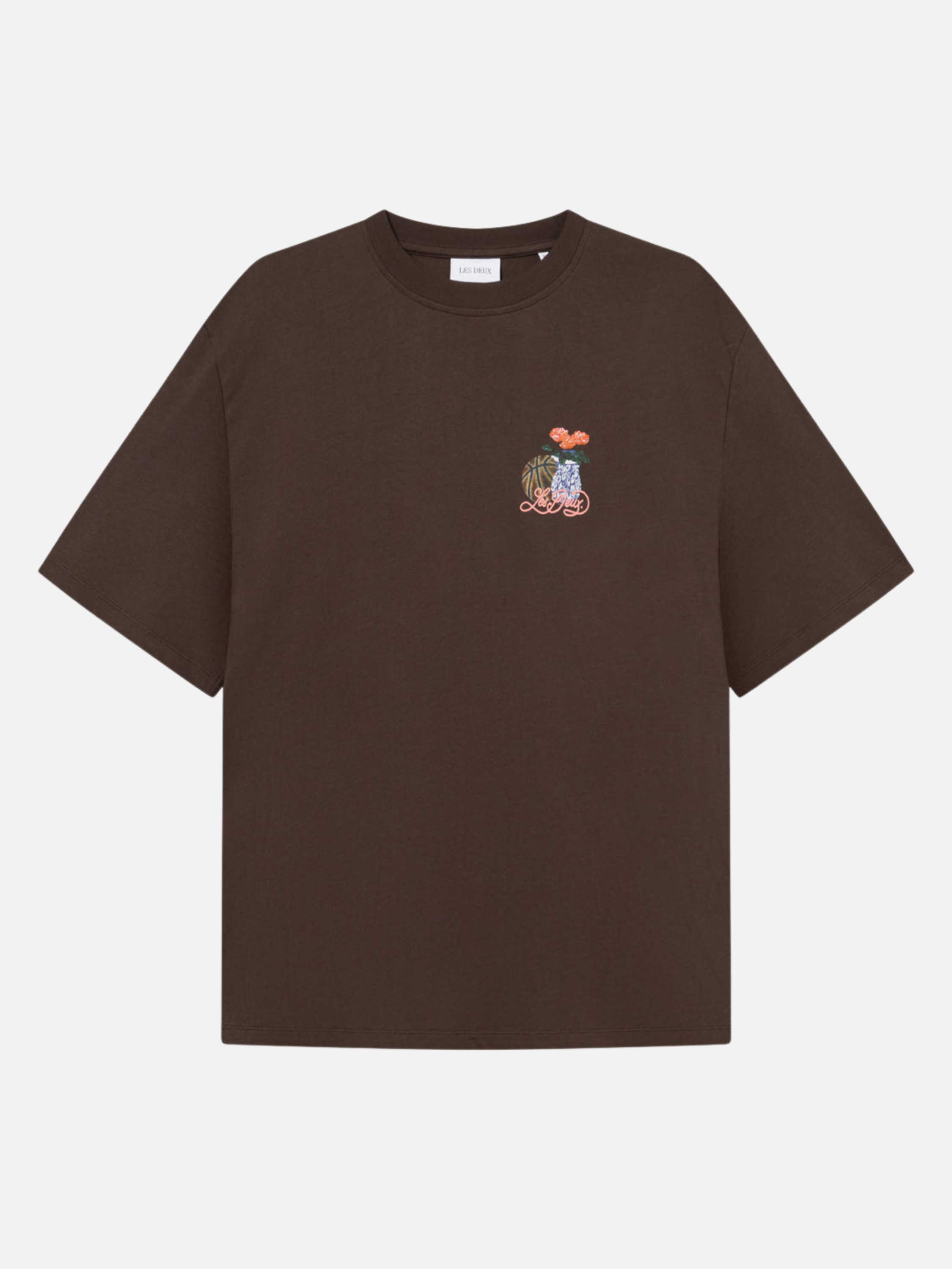 Les Deux Cole Table T-Shirt Graphic Tee SS Short Sleeve Men’s Tops for Men Slate Brown Back Graphic Chest Relaxed Fit Athens GA Georgia Kempt Menswear Store Near Me