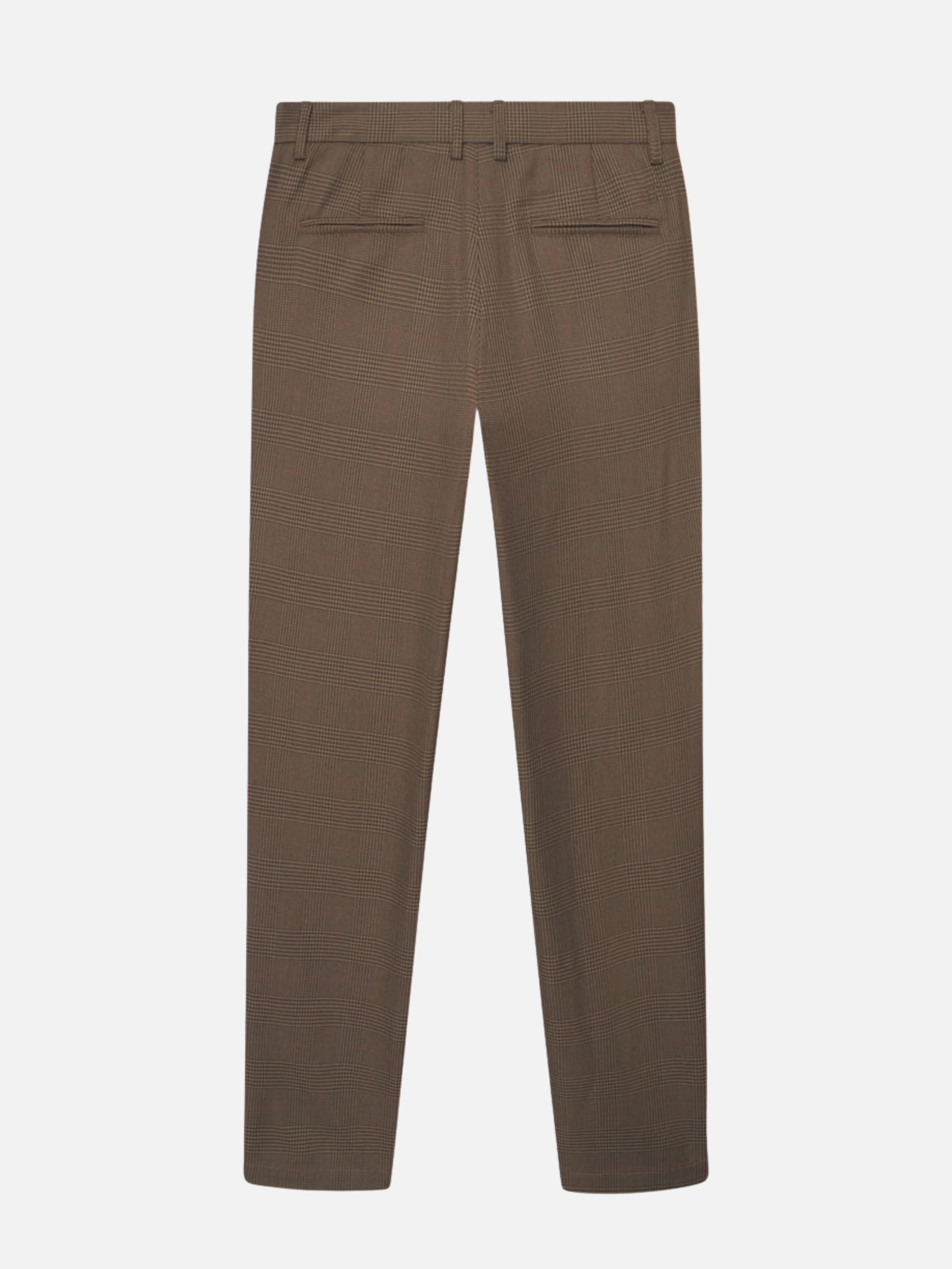 Les Deux Como Reg Houndstooth Suit Pants Straight Fit Teak Brown Plaid Pattern Men’s Bottoms for Men Athens GA Georgia Kempt Menswear Store Near Me