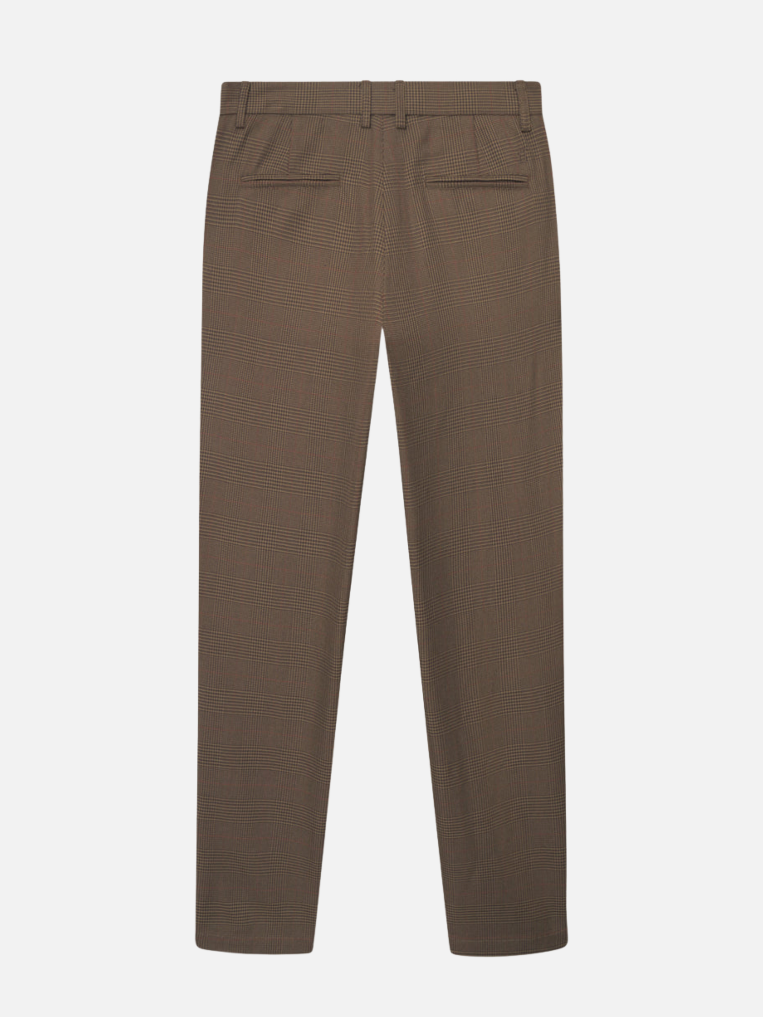Les Deux Como Reg Houndstooth Suit Pants Straight Fit Teak Brown Plaid Pattern Men’s Bottoms for Men Athens GA Georgia Kempt Menswear Store Near Me
