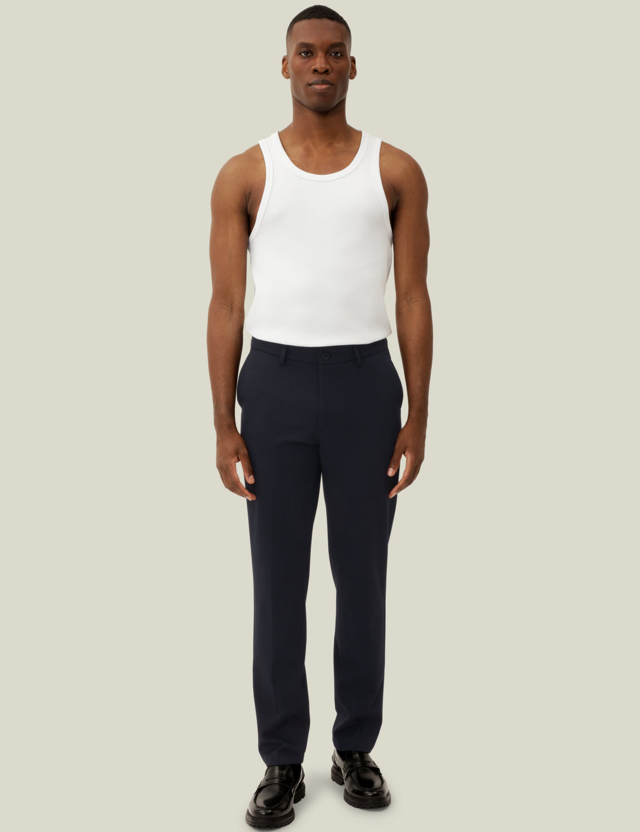 Les Deux Como Reg Suit Pants Dark Navy Relaxed Straight Fit Formal Nice Pants for Men Men’s Bottoms Fall Winter Blue Athens GA Georgia Kempt Menswear Store Near Me