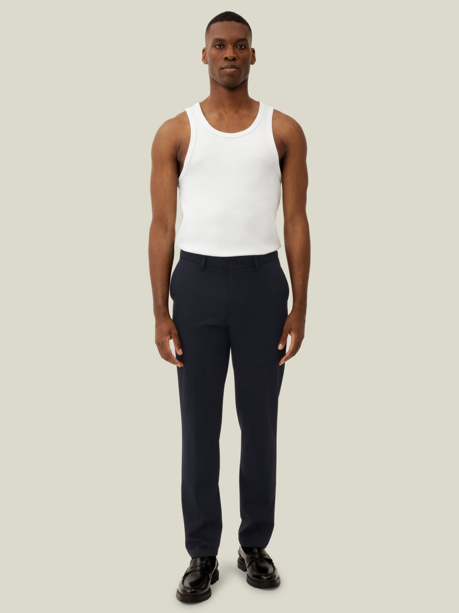 Les Deux Como Reg Suit Pants Dark Navy Relaxed Straight Fit Formal Nice Pants for Men Men’s Bottoms Fall Winter Blue Athens GA Georgia Kempt Menswear Store Near Me