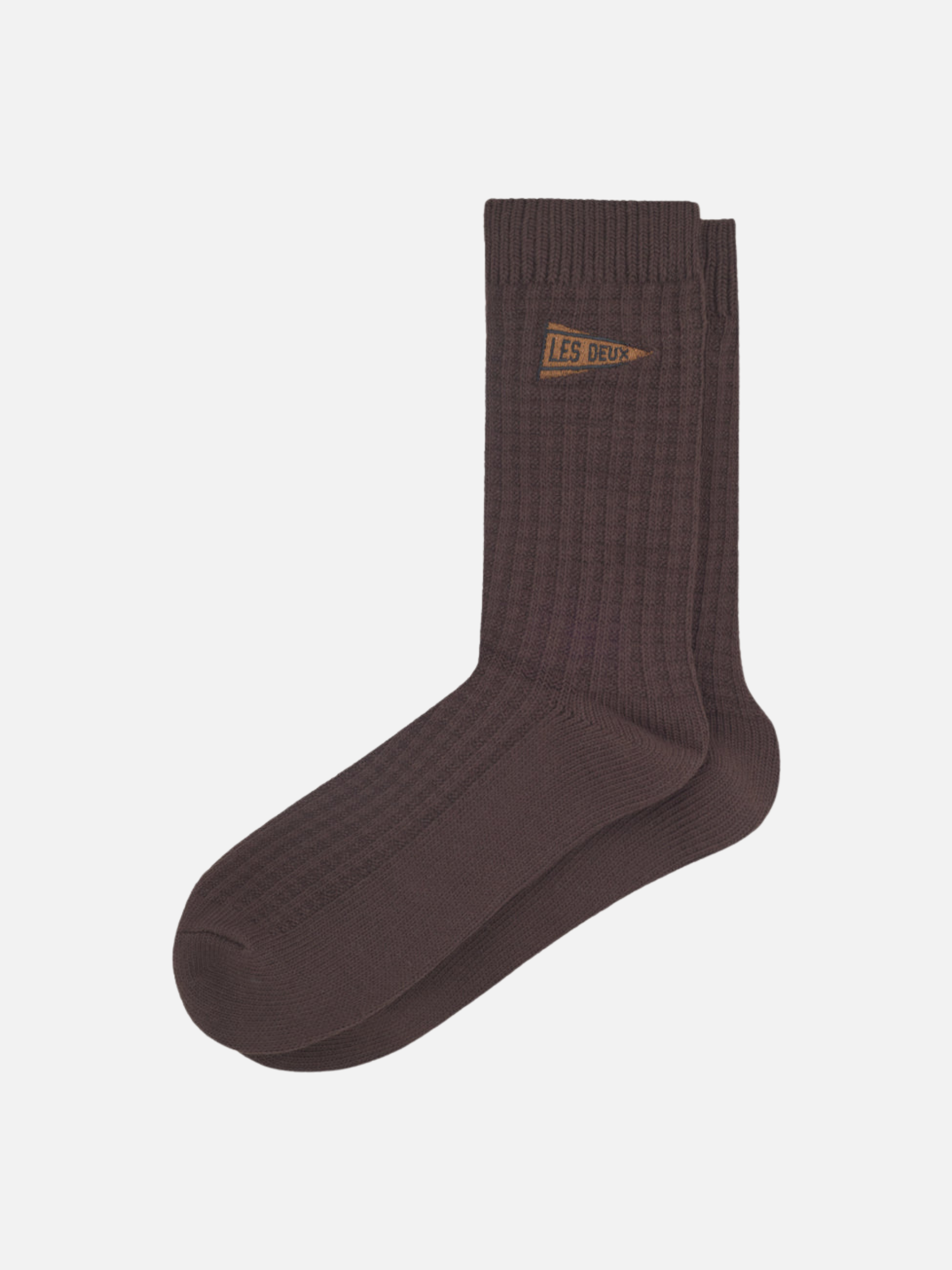 Les Deux Flag Waffle Knit Socks Brown and Cream Delicioso Men’s Accessories for Men Texture Athens GA Georgia Kempt Menswear Store Me