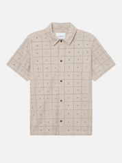 Les Deux Hector Anglaise Shirt Light Sand Men’s SS Short Sleeve Button Up Casual Shirt Collared Top for Men Athens GA Georgia Kempt Menswear Store Near Me