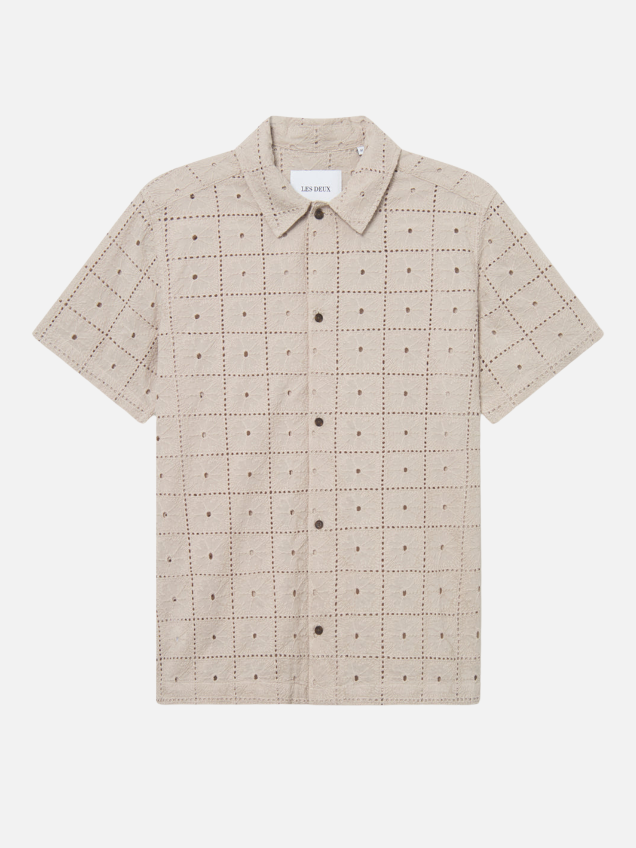 Les Deux Hector Anglaise Shirt Light Sand Men’s SS Short Sleeve Button Up Casual Shirt Collared Top for Men Athens GA Georgia Kempt Menswear Store Near Me