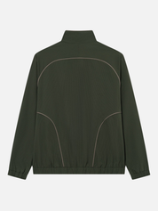 Les Deux Jack Seersucker Track Jacket Sporty Sports Inspired Jackets for Men Vintage Retro Top Fall Winter Men’s Outerwear Duffel Bag Green Yellow Trim Detail Athens GA Georgia Kempt Menswear Store Near Me