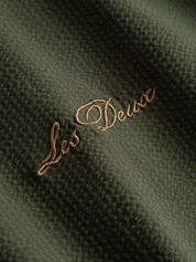 Les Deux Jack Seersucker Track Jacket Sporty Sports Inspired Jackets for Men Vintage Retro Top Fall Winter Men’s Outerwear Duffel Bag Green Yellow Trim Detail Athens GA Georgia Kempt Menswear Store Near Me