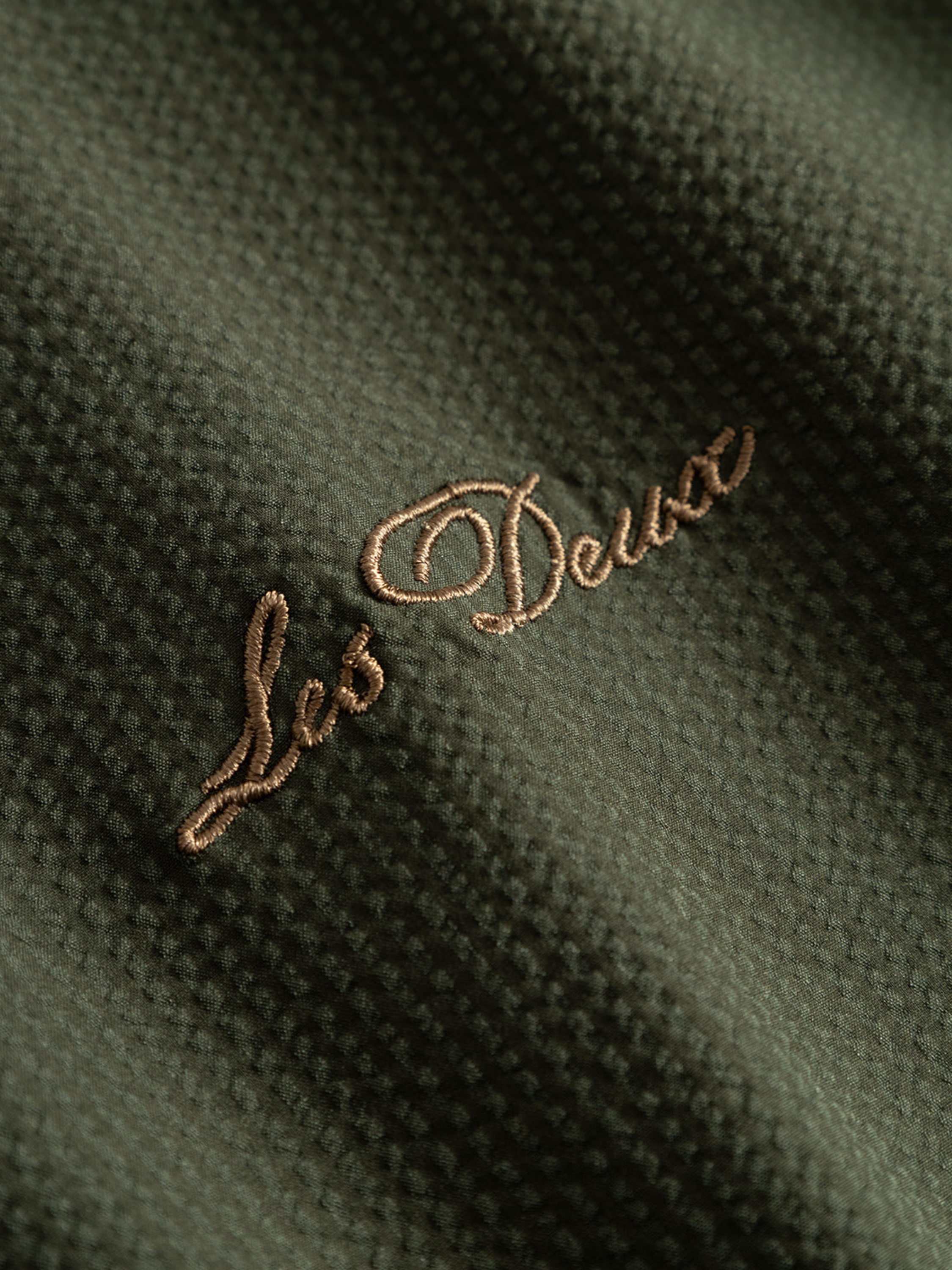 Les Deux Jack Seersucker Track Jacket Sporty Sports Inspired Jackets for Men Vintage Retro Top Fall Winter Men’s Outerwear Duffel Bag Green Yellow Trim Detail Athens GA Georgia Kempt Menswear Store Near Me