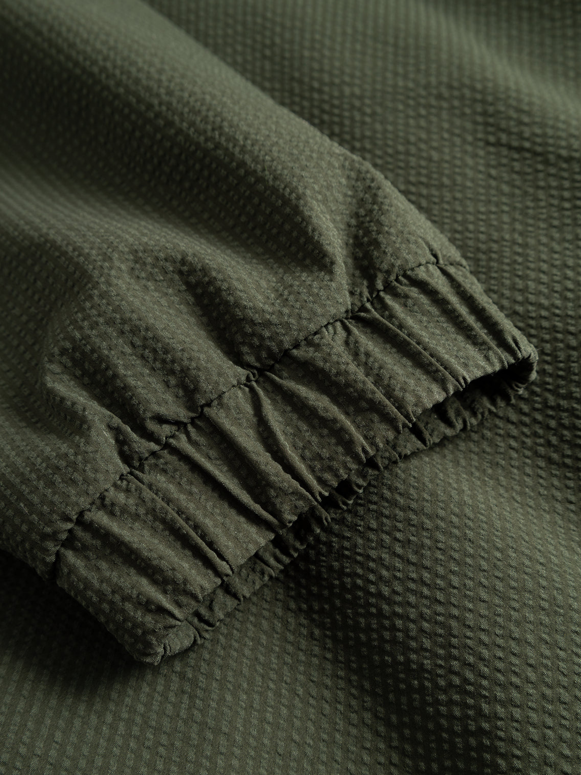 Les Deux Jack Seersucker Track Jacket Sporty Sports Inspired Jackets for Men Vintage Retro Top Fall Winter Men’s Outerwear Duffel Bag Green Yellow Trim Detail Athens GA Georgia Kempt Menswear Store Near Me