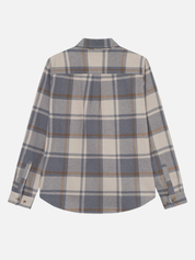 Les Deux Jeremy Check Flannel Shirt LS Long Sleeve Collared Button Up Paid Grey Melange Fall Winter Men’s Tops Athens GA Georgia Kempt Menswear Store Near Me