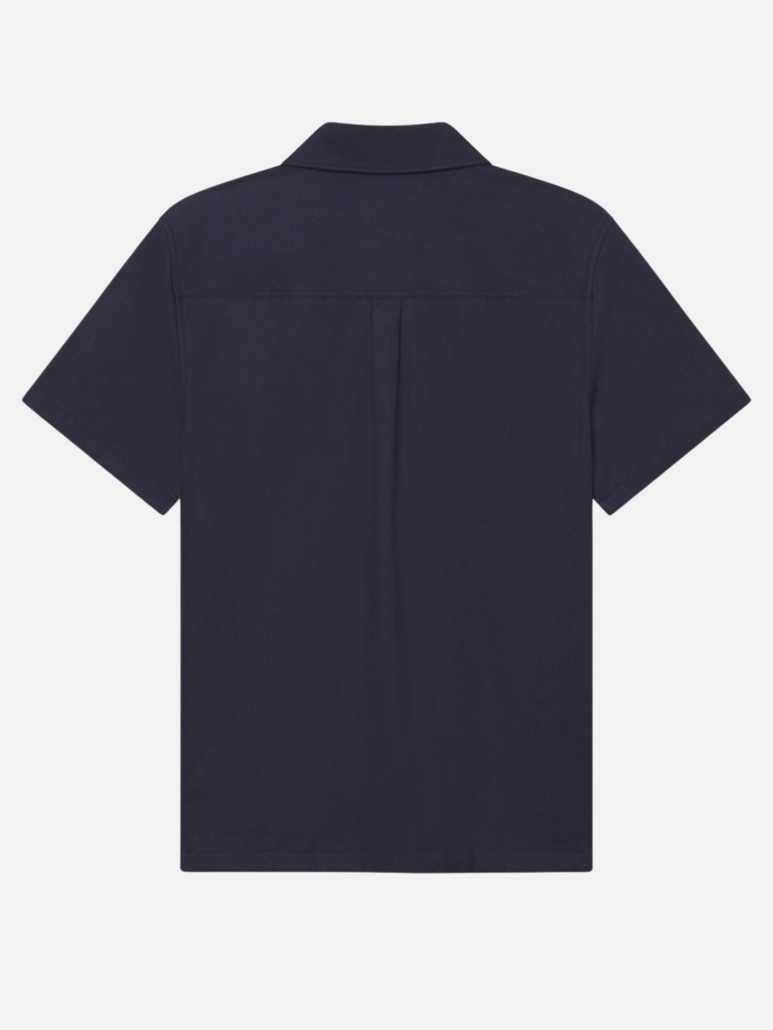 Les Deux Kingsley SS Short Sleeve Spring Summer Men’s Shirt Top for Men Camp Collar Button Up Embroidery Design Dark Navy Blue 