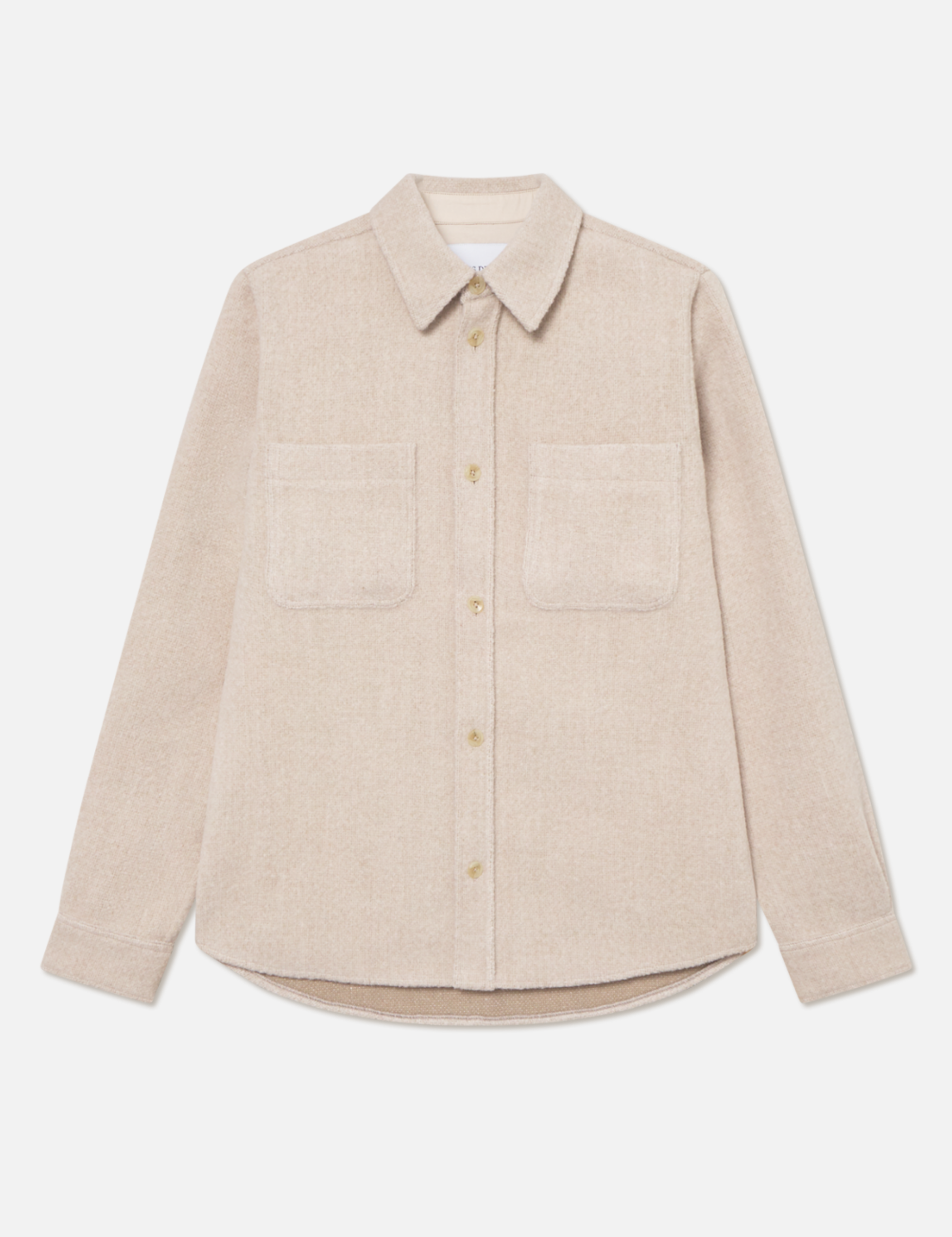 Les Deux Lennon Bouclé Overshirt Collared LS Long Sleeve Outerwear Cream Ivory White Button Up Tops for Men Men’s Tops Athens GA Georgia Kempt Menswear Store Near Me