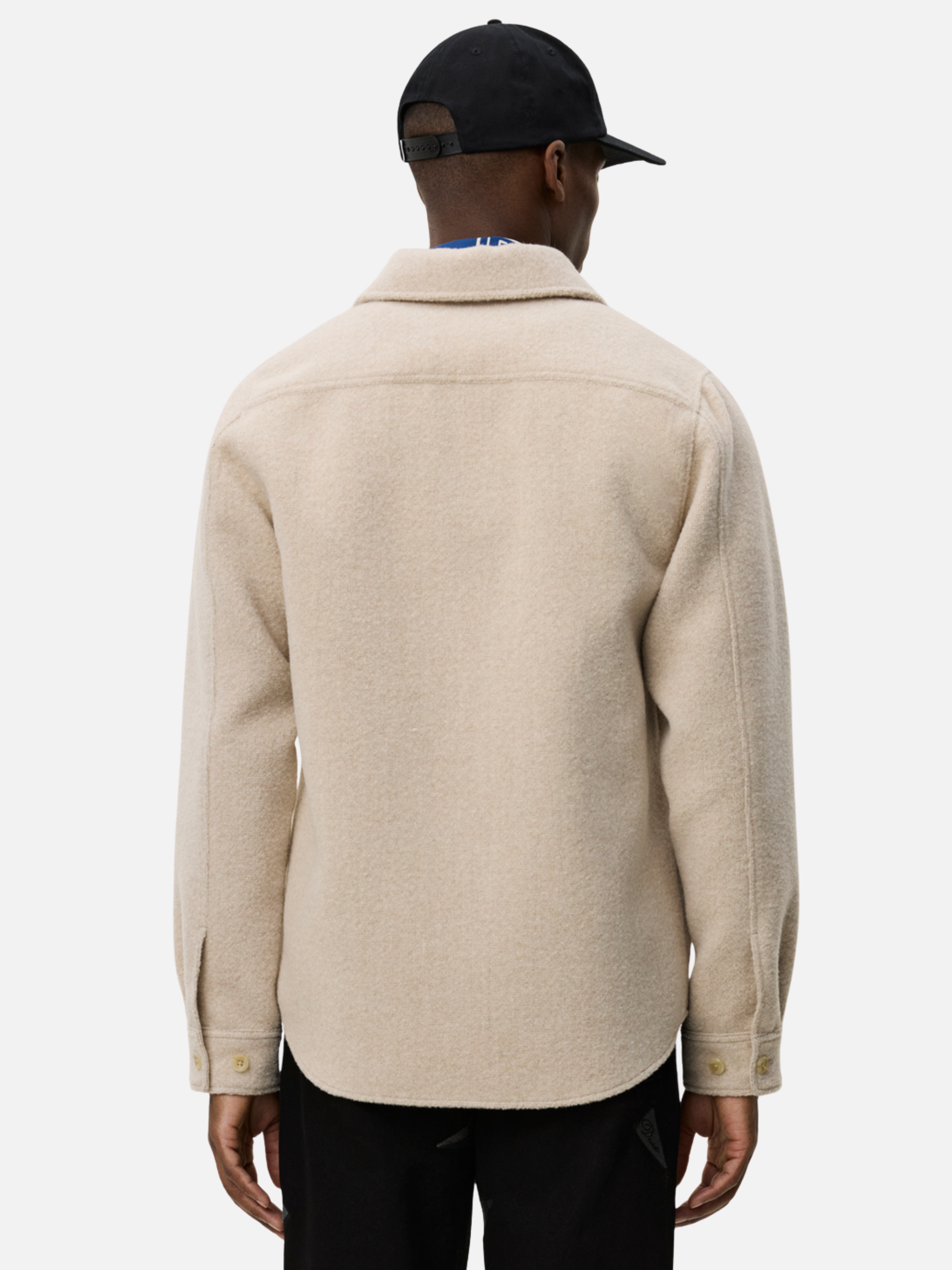 Les Deux Lennon Bouclé Overshirt Collared LS Long Sleeve Outerwear Cream Ivory White Button Up Tops for Men Men’s Tops Athens GA Georgia Kempt Menswear Store Near Me