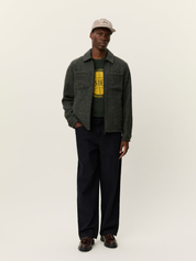 Les Deux Marseille Herringbone Wool Jacket Zip Up Outerwear Four Front Pockets Collared Zipped Jackets for Men Men’s Fall Winter Tops Duffel Bag Green Design Athens GA Georgia Kempt Menswear Store Near Me