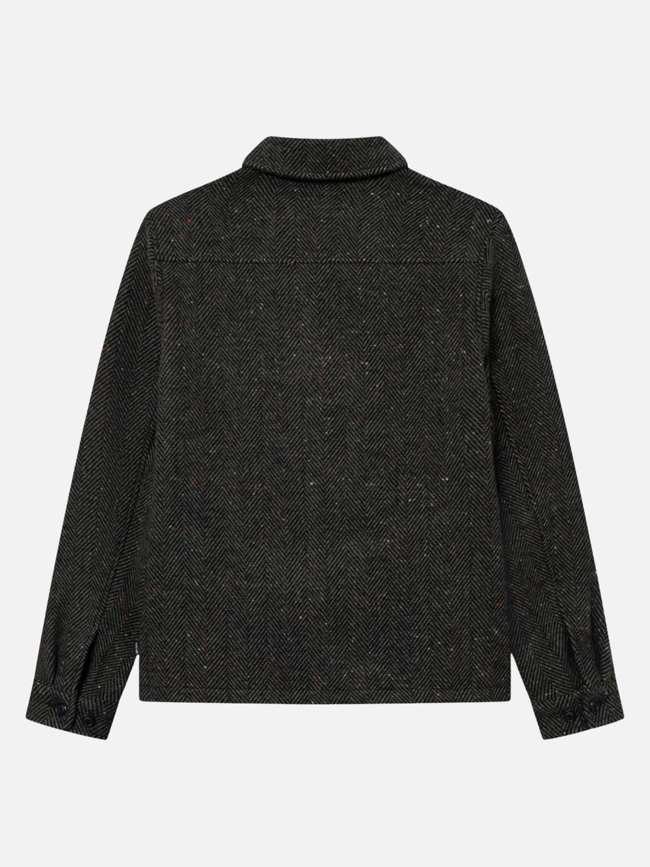 Les Deux Marseille Herringbone Wool Jacket Zip Up Outerwear Four Front Pockets Collared Zipped Jackets for Men Men’s Fall Winter Tops Duffel Bag Green Design Athens GA Georgia Kempt Menswear Store Near Me