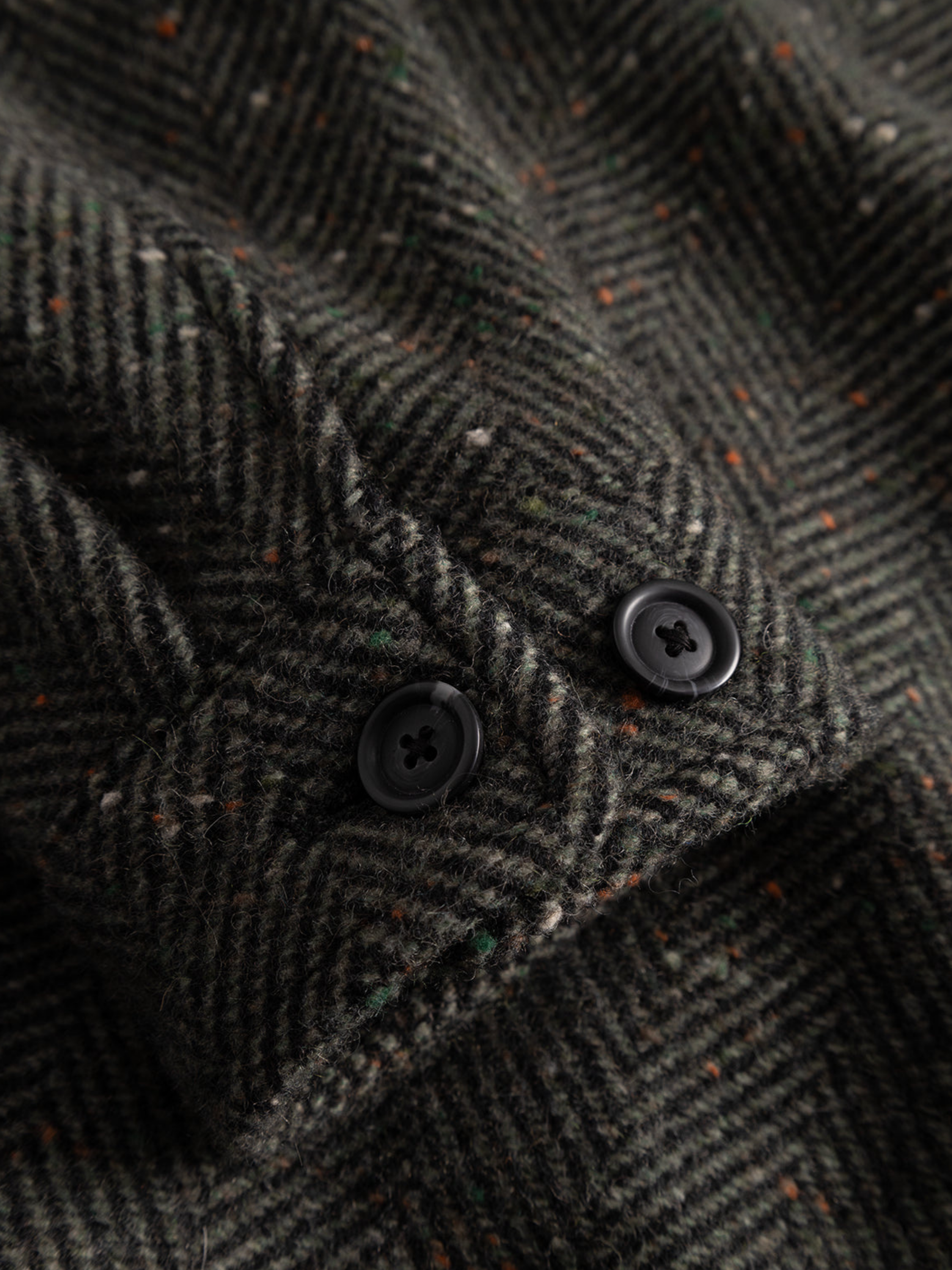 Les Deux Marseille Herringbone Wool Jacket Zip Up Outerwear Four Front Pockets Collared Zipped Jackets for Men Men’s Fall Winter Tops Duffel Bag Green Design Athens GA Georgia Kempt Menswear Store Near Me