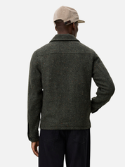 Les Deux Marseille Herringbone Wool Jacket Zip Up Outerwear Four Front Pockets Collared Zipped Jackets for Men Men’s Fall Winter Tops Duffel Bag Green Design Athens GA Georgia Kempt Menswear Store Near Me