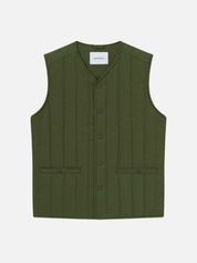 Les Deux Martin Vest Chive Green Quilted Men’s Layer Outerwear Winter Layering Top Athens GA Georgia Kempt Menswear Store Near Me