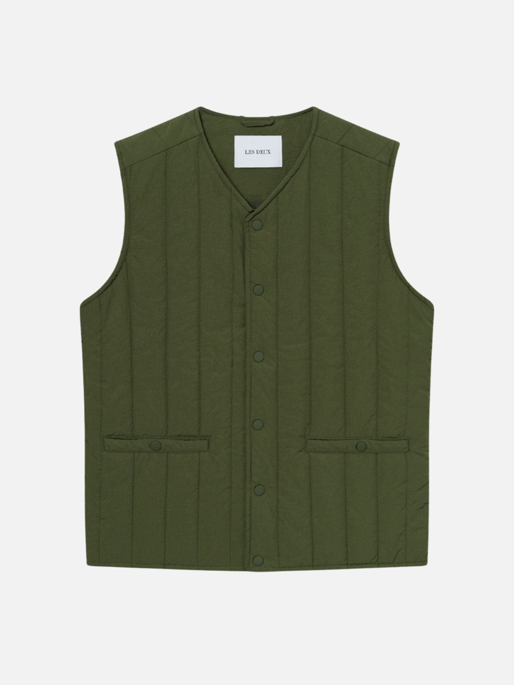 Les Deux Martin Vest Chive Green Quilted Men’s Layer Outerwear Winter Layering Top Athens GA Georgia Kempt Menswear Store Near Me