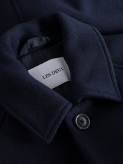 Les Deux Michael Solid Wool Coat 3.0 Dark Navy Blue Men’s Winter Outerwear Athens GA Georgia Kempt Menswear Store Near Me