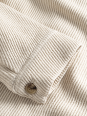 Les Deux Nash 2.0 Wool Hybrid Textured Jacket Ivory White Cream Front Pockets Collared Button Down Men’s Outerwear Overshirt Athens GA Georgia Kempt Menswear Store