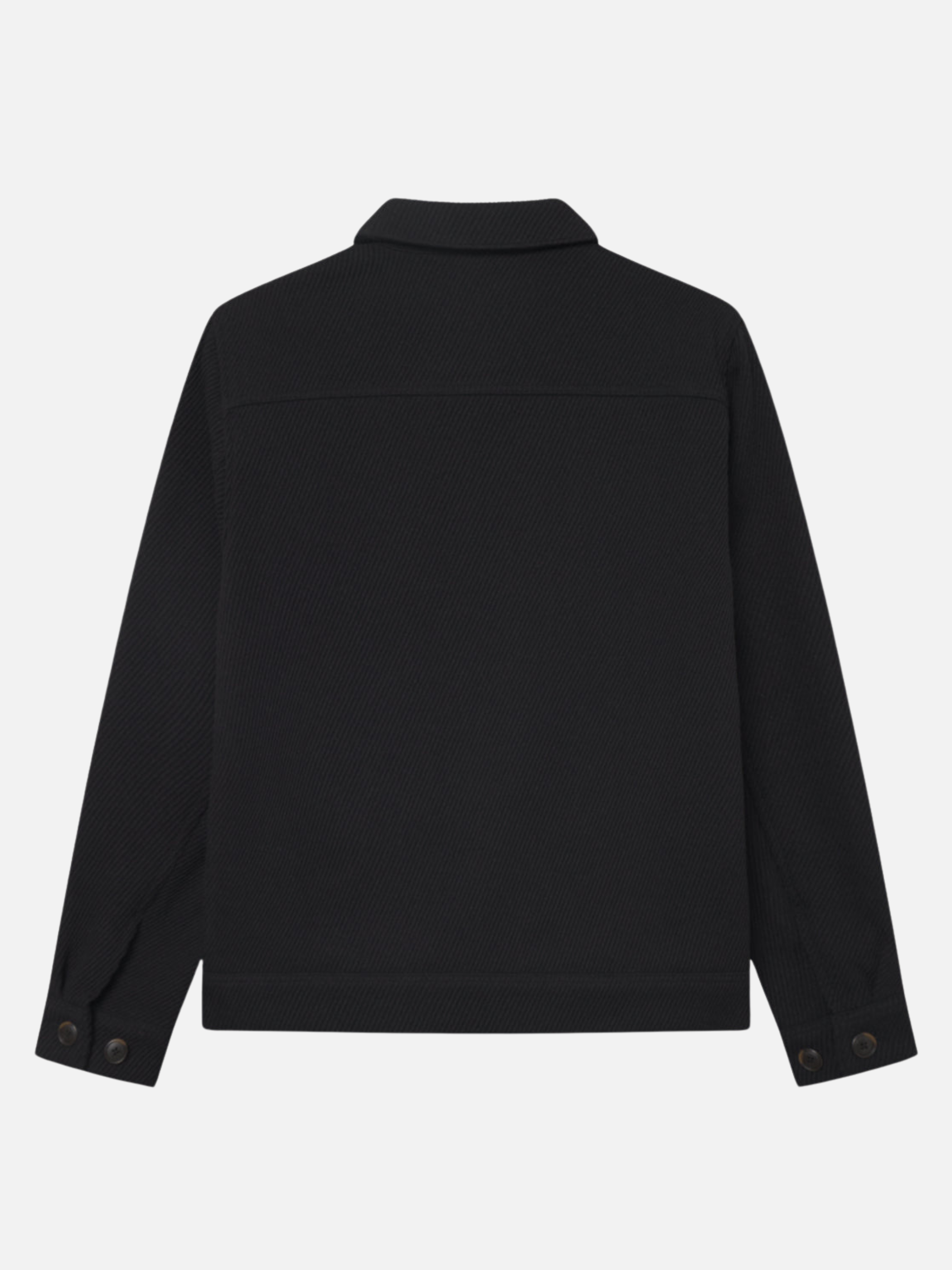 Les Deux Nash Twill Wool Jacket Black Texture Collared Button Up Front Pocket Winter Fall Men’s Outerwear Tops for Men Athens GA Georgia Kempt Menswear Store Near Me