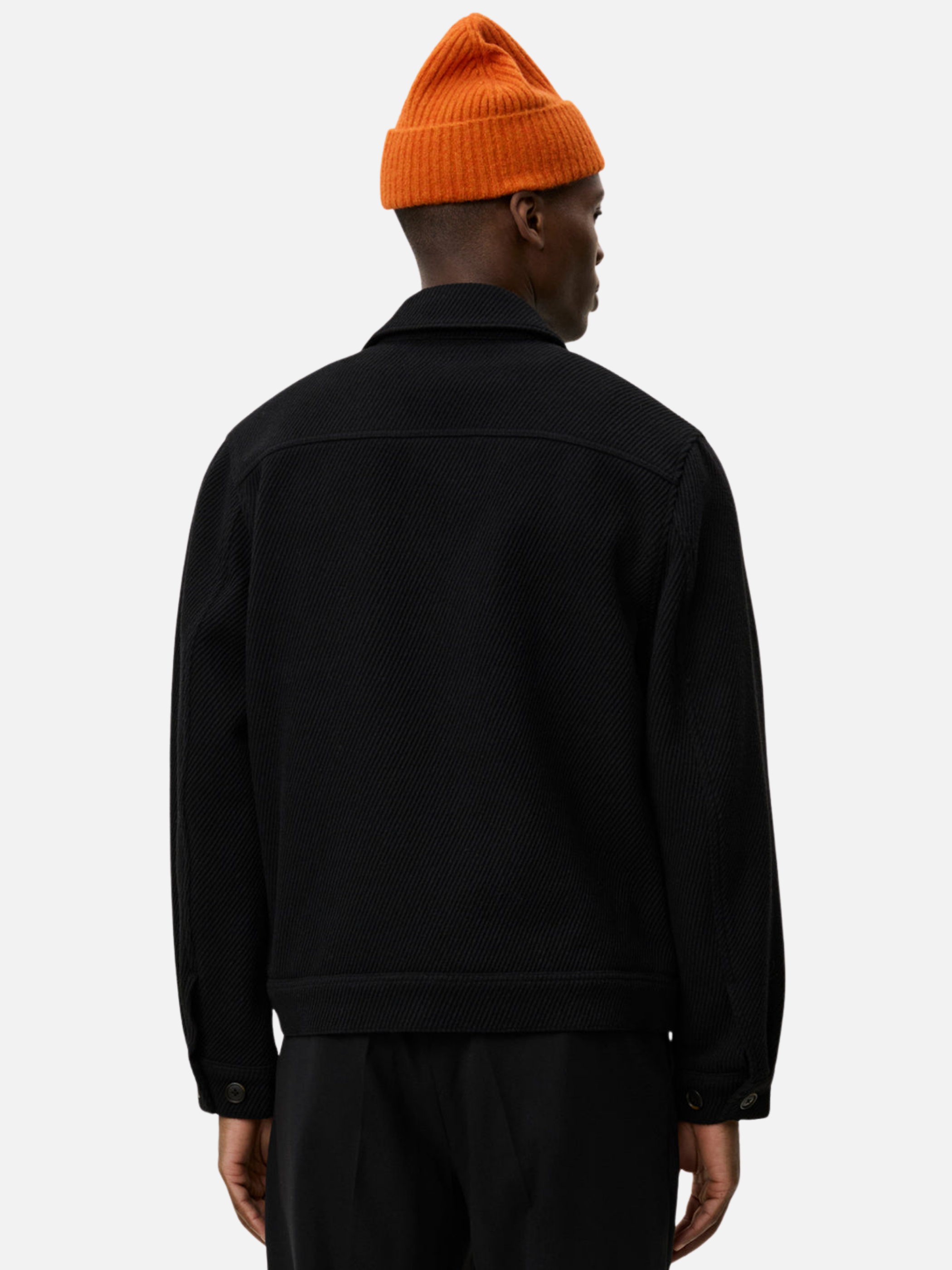 Les Deux Nash Twill Wool Jacket Black Texture Collared Button Up Front Pocket Winter Fall Men’s Outerwear Tops for Men Athens GA Georgia Kempt Menswear Store Near Me