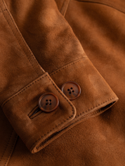 Les Deux Nyle Suede Coach Jacket Brown   Zip Up Jackets Front Pockets Collared Men’s Fall Winter Outerwear Athens GA Georgia Kempt Menswear Store Near Me