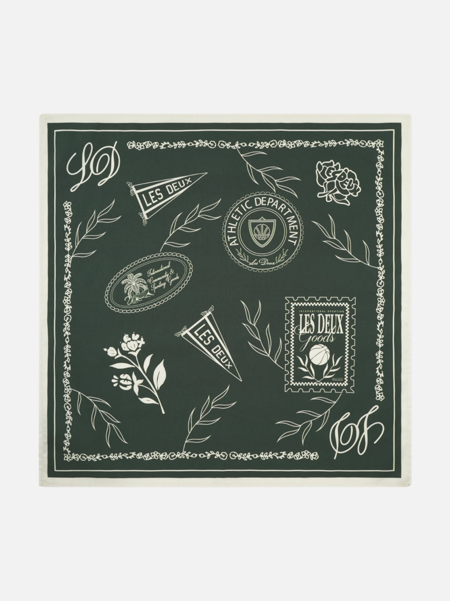 Les Deux Patch Neckerchief Bandana Scarf Men’s Accessories for Men Duffel Bag Green Athens GA Georgia Kempt Menswear Store Near Me