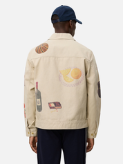 Les Deux Robert AOP All Over Print Twill Zip Up Jacket Artsy Art Design Oyster Gray White Unique Print Men’s Jackets Outerwear for Fall Winter for Men Athens GA Georgia Kempt Menswear Store Near Me