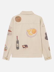 Les Deux Robert AOP All Over Print Twill Zip Up Jacket Artsy Art Design Oyster Gray White Unique Print Men’s Jackets Outerwear for Fall Winter for Men Athens GA Georgia Kempt Menswear Store Near Me