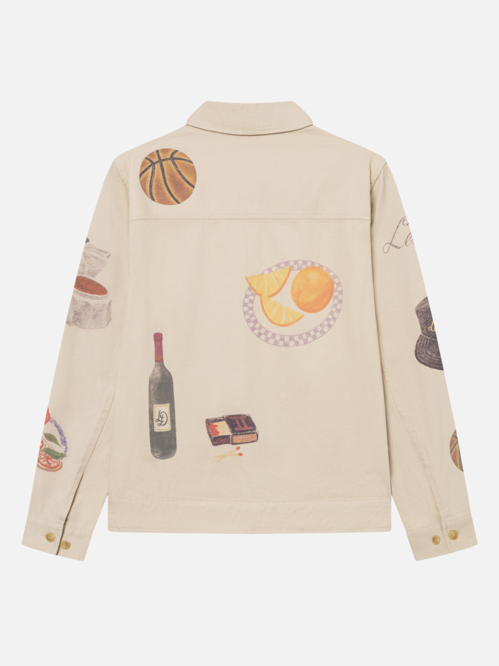 Les Deux Robert AOP All Over Print Twill Zip Up Jacket Artsy Art Design Oyster Gray White Unique Print Men’s Jackets Outerwear for Fall Winter for Men Athens GA Georgia Kempt Menswear Store Near Me