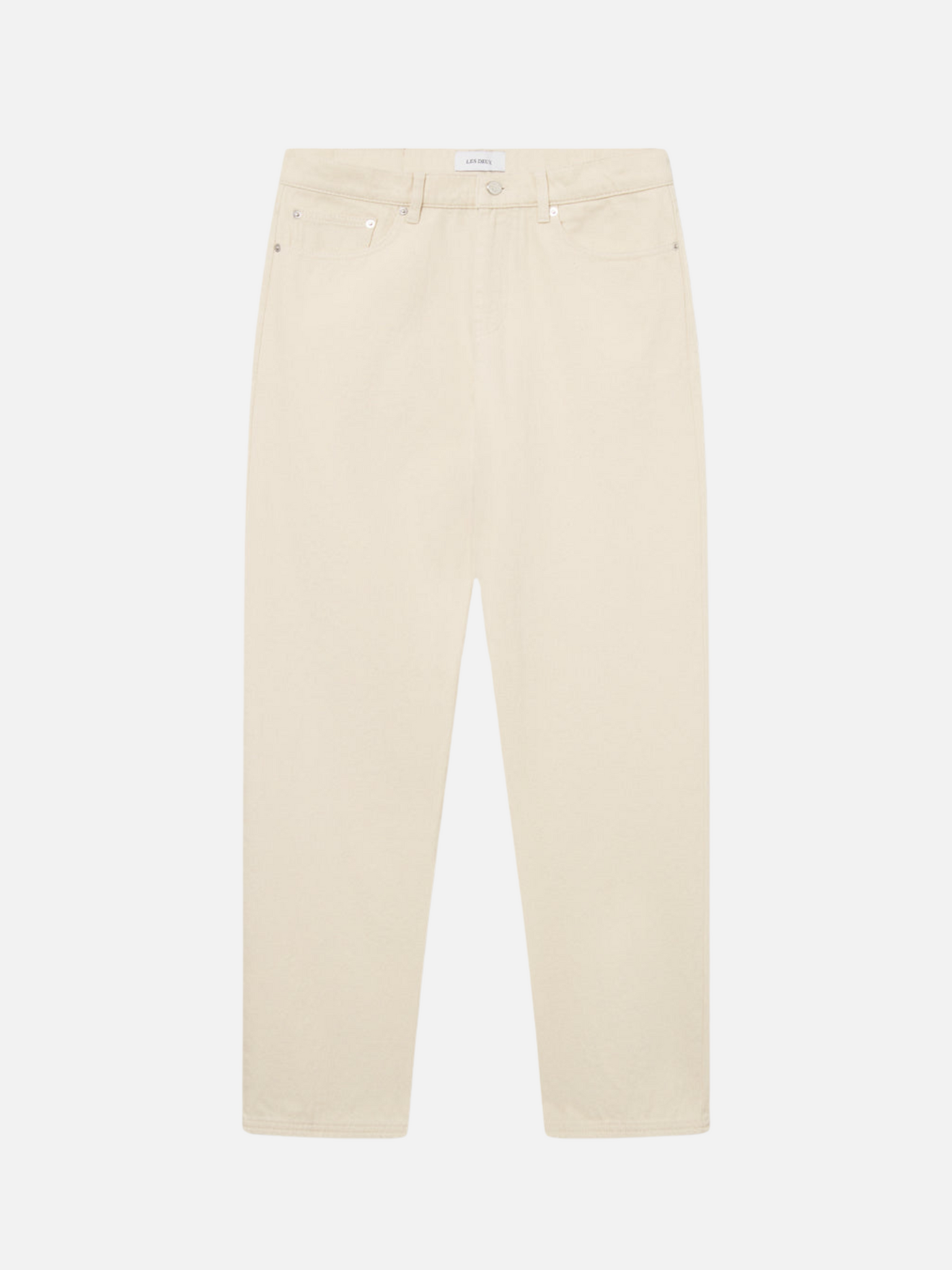 Les Deux Roi Denim Pants Ivory Cream Relaxed Wide Baggy Fit Men’’s Bottoms for Men Athens GA Georgia Kempt Menswear Store Near Me 