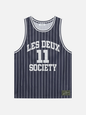 Les Deux Silas Mesh Tank Top Dark Navy Blue Light Ivory White Men’s Sports Top for Men Layering Athens GA Georgia Kempt Menswear Store Near Me