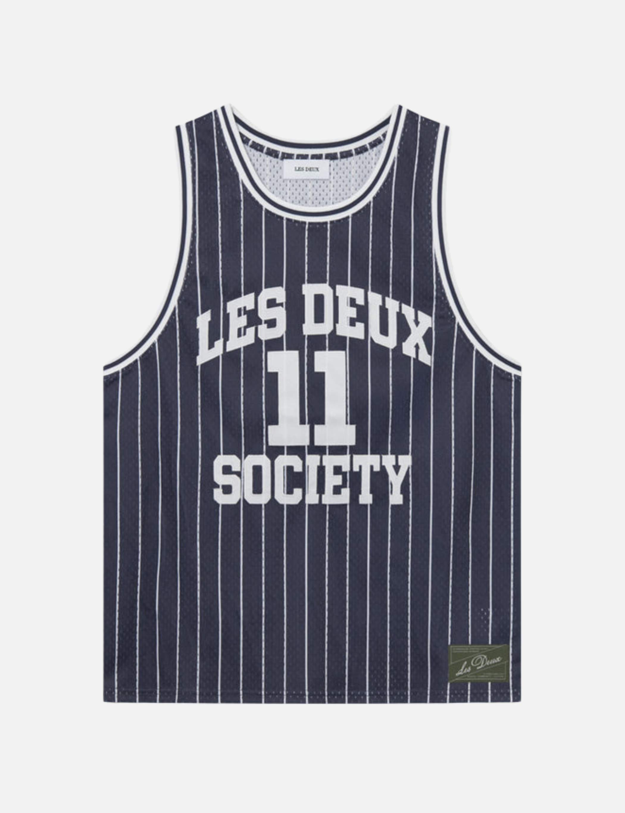 Les Deux Silas Mesh Tank Top Dark Navy Blue Light Ivory White Men’s Sports Top for Men Layering Athens GA Georgia Kempt Menswear Store Near Me