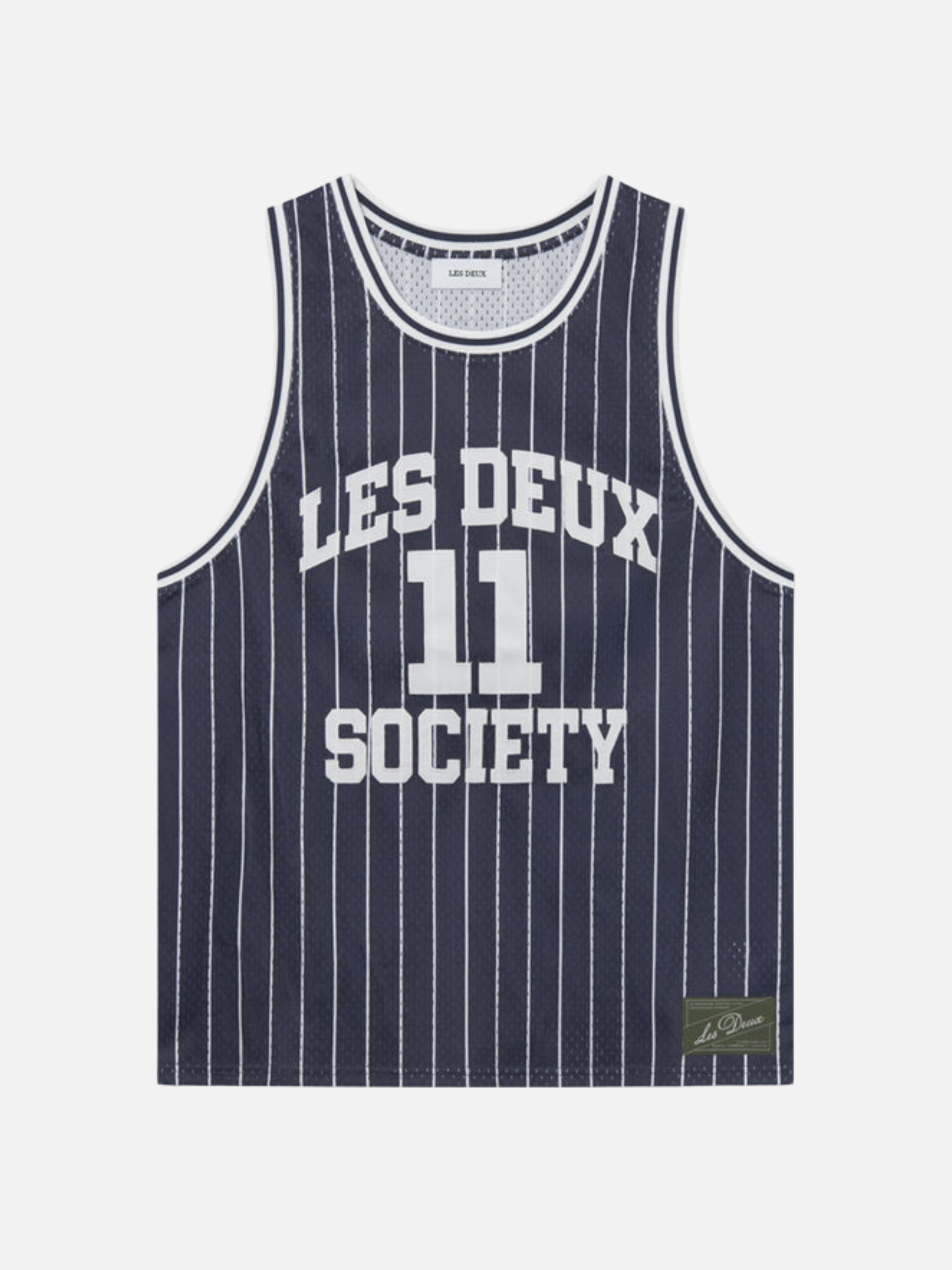 Les Deux Silas Mesh Tank Top Dark Navy Blue Light Ivory White Men’s Sports Top for Men Layering Athens GA Georgia Kempt Menswear Store Near Me