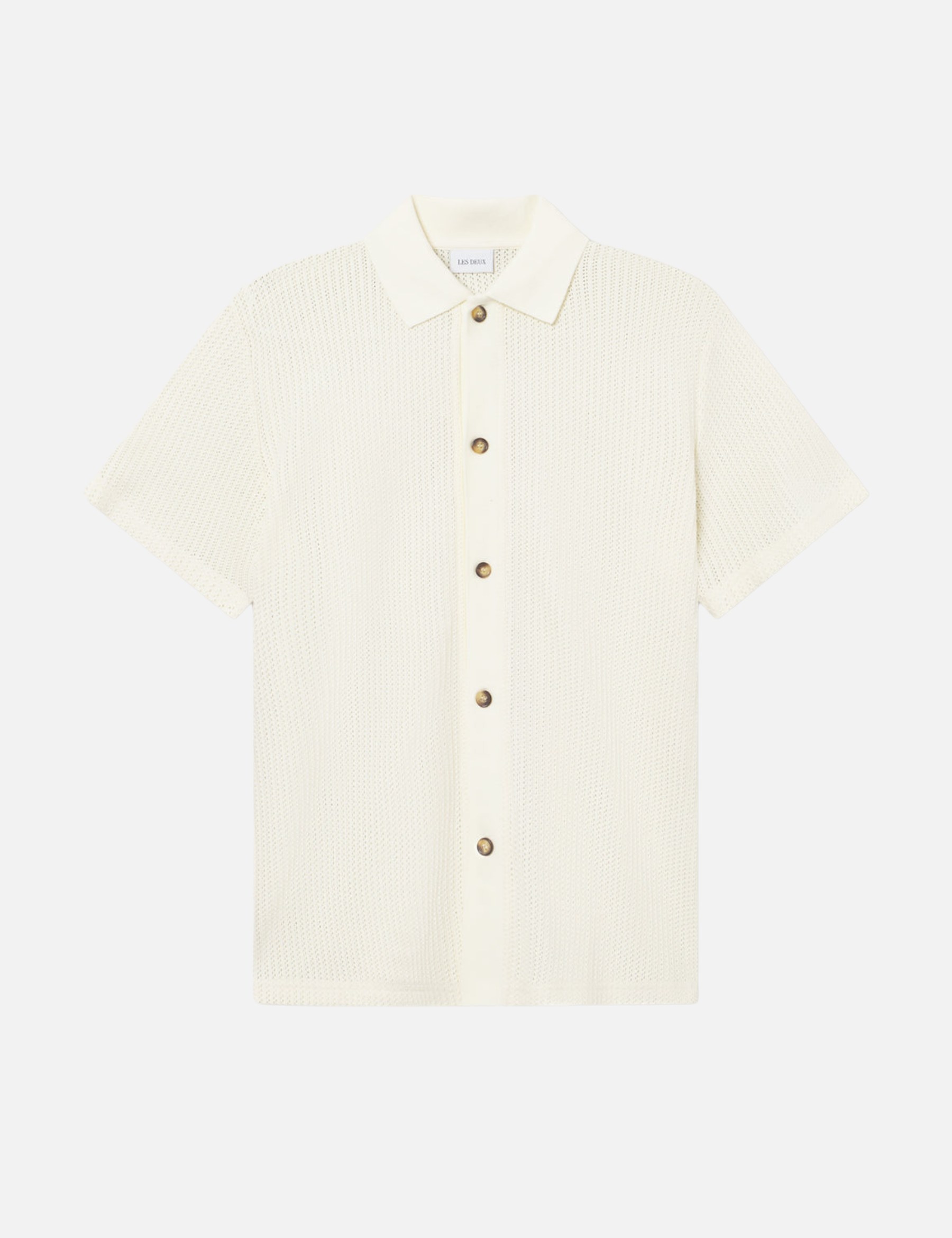 Les Deux Axel Shirt Light Ivory Men's Short Sleeve Button Up Collared Top For Men Athens GA Georgia Kempt  Menswear Store Near Me