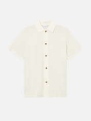 Les Deux Axel Shirt Light Ivory Men's Short Sleeve Button Up Collared Top For Men Athens GA Georgia Kempt  Menswear Store Near Me