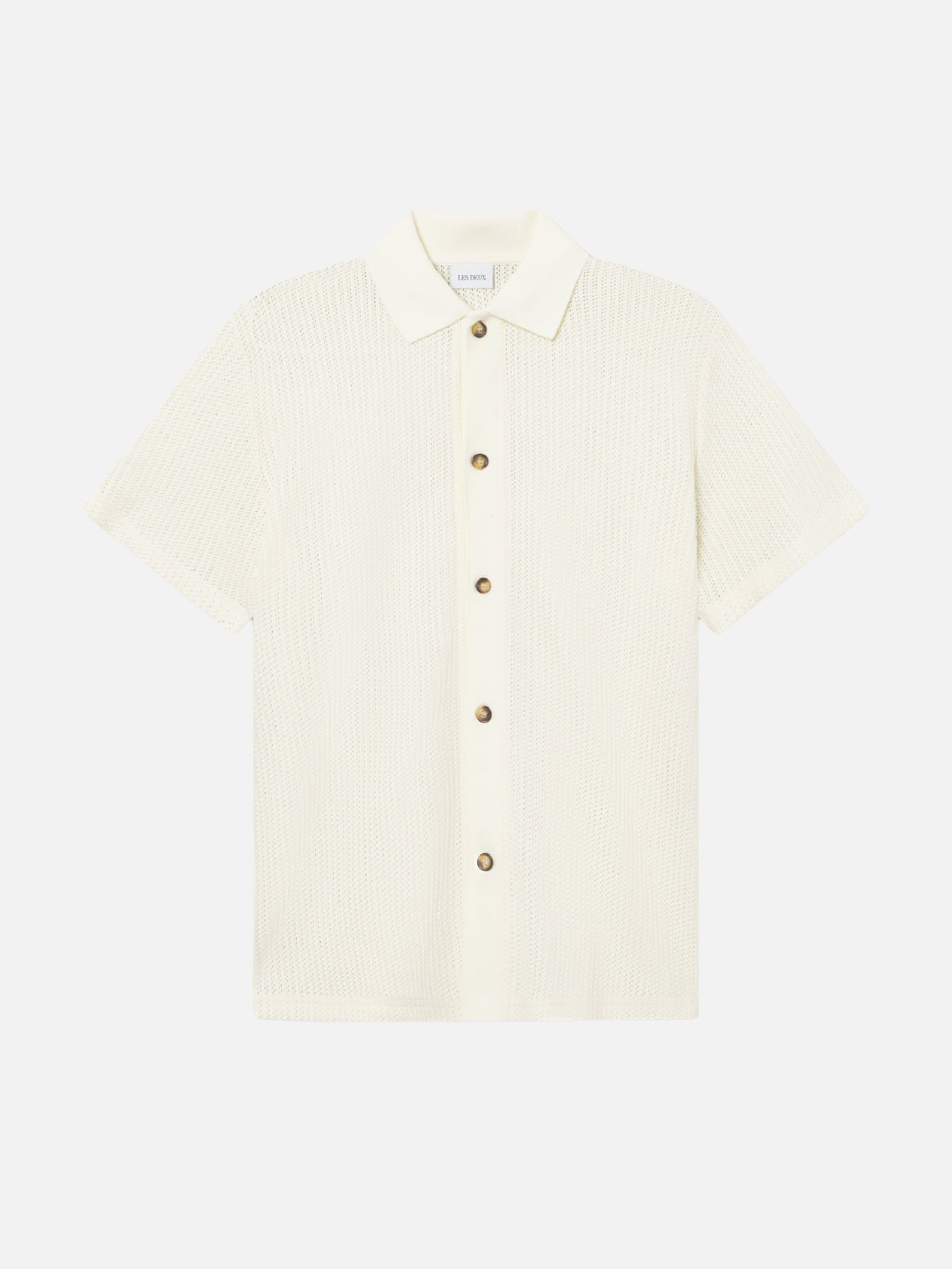 Les Deux Axel Shirt Light Ivory Men's Short Sleeve Button Up Collared Top For Men Athens GA Georgia Kempt  Menswear Store Near Me