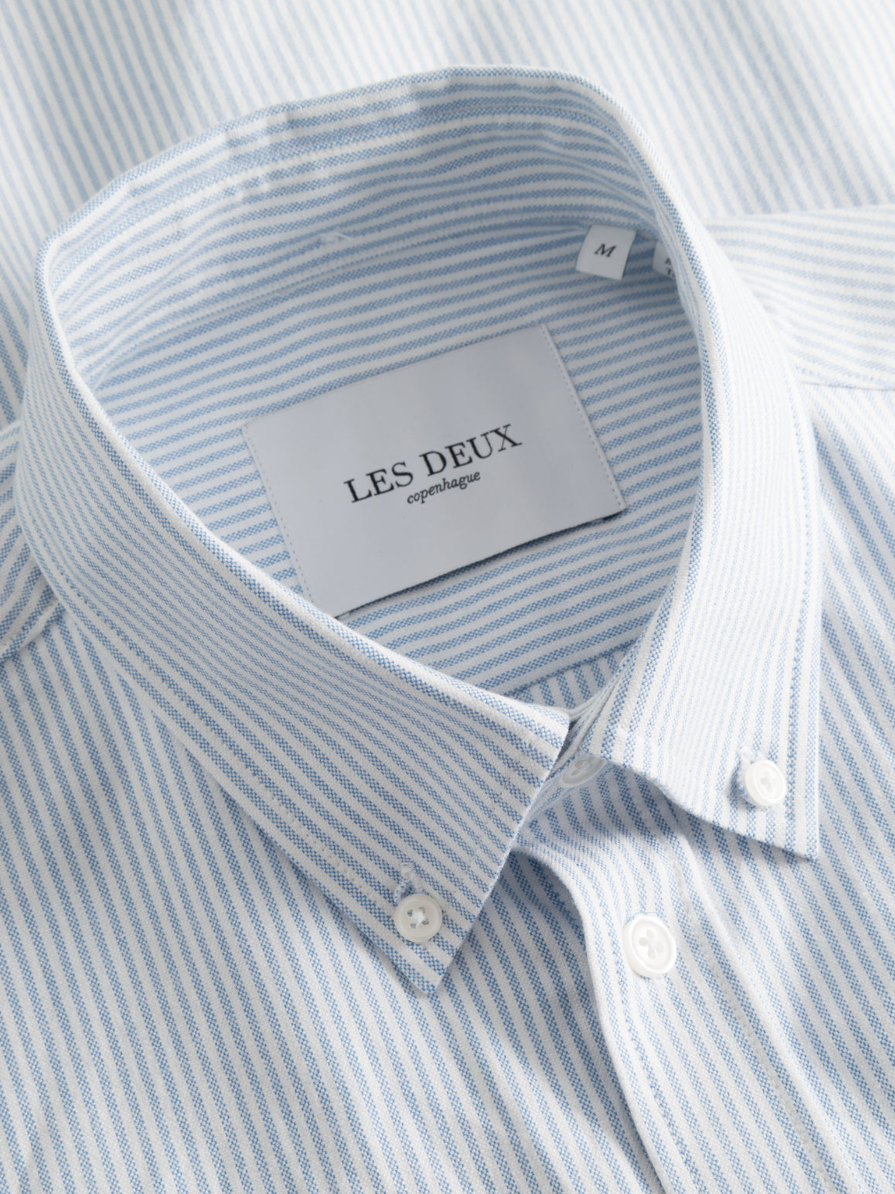 Les Deux Konrad Oxford Shirt Light Blue White LS Long Sleeve Men's Button Down Collared Shirt For Men Athens GA Georgia Kempt Menswear Store Near Me