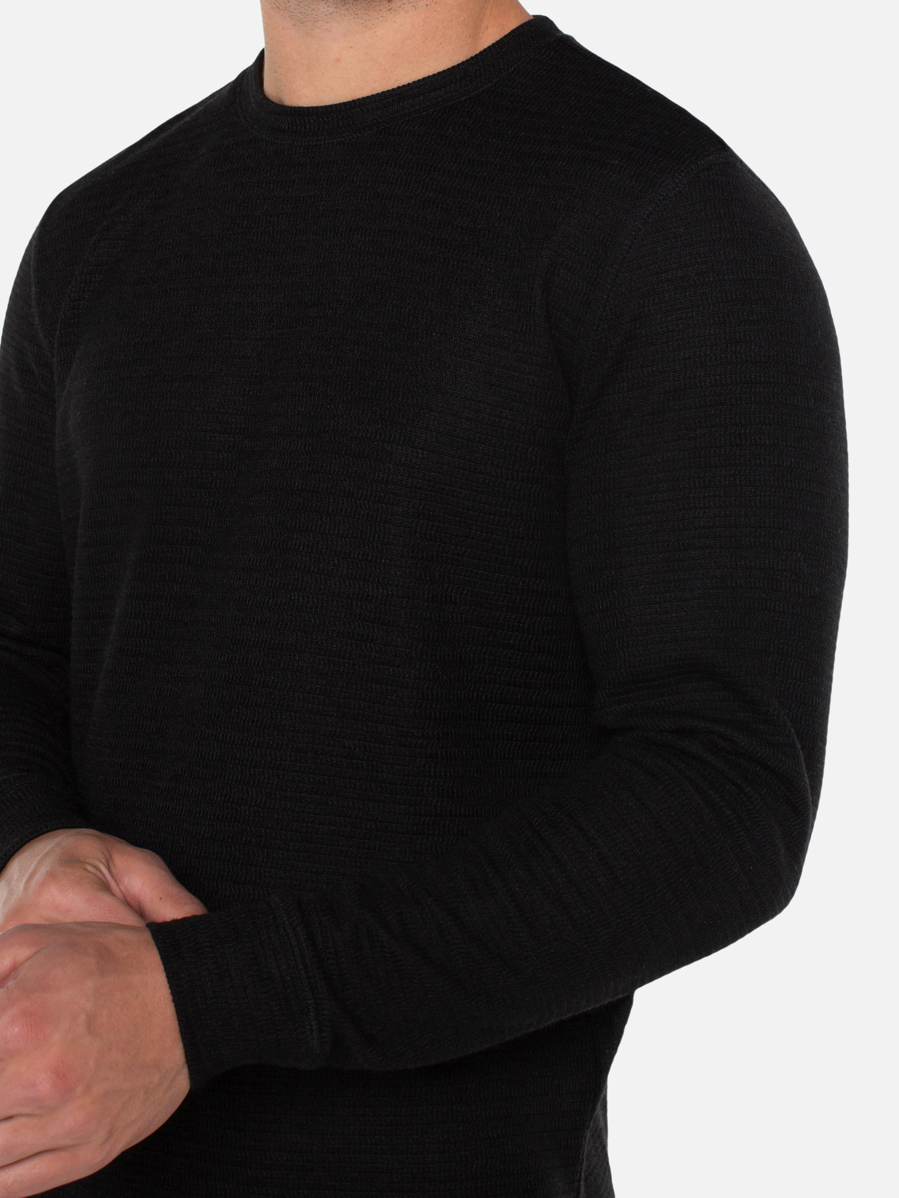 Liverpool Long Sleeve LS Crew Black Shirt Double Knit Texture Fall Winter Men’s Tops for Men Athens GA Georgia Kempt Menswear Store Near Me