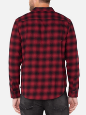 Liverpool Kahan Button Up Red Black Crimson Multi Plaid LS Long Sleeve Collared Button Up Athens GA Georgia Kempt Menswear Store Near Me