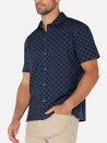 Liverpool Lattice SS Short Sleeve Men’s Button Up Shirt Navy Ivory Pattern Spring Summer Casual Top for Men Athens GA Georgia Kempt Menswear Store Near Me
