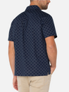 Liverpool Lattice SS Short Sleeve Men’s Button Up Shirt Navy Ivory Pattern Spring Summer Casual Top for Men Athens GA Georgia Kempt Menswear Store Near Me