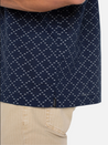 Liverpool Lattice SS Short Sleeve Men’s Button Up Shirt Navy Ivory Pattern Spring Summer Casual Top for Men Athens GA Georgia Kempt Menswear Store Near Me