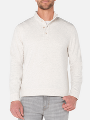 Liverpool Raleigh Mock Neck Cream Ivory Grey Gray Button LS Long Sleeve Shirt Men’s Tops for Men Athens GA Georgia Kempt Menswear Store Near Me