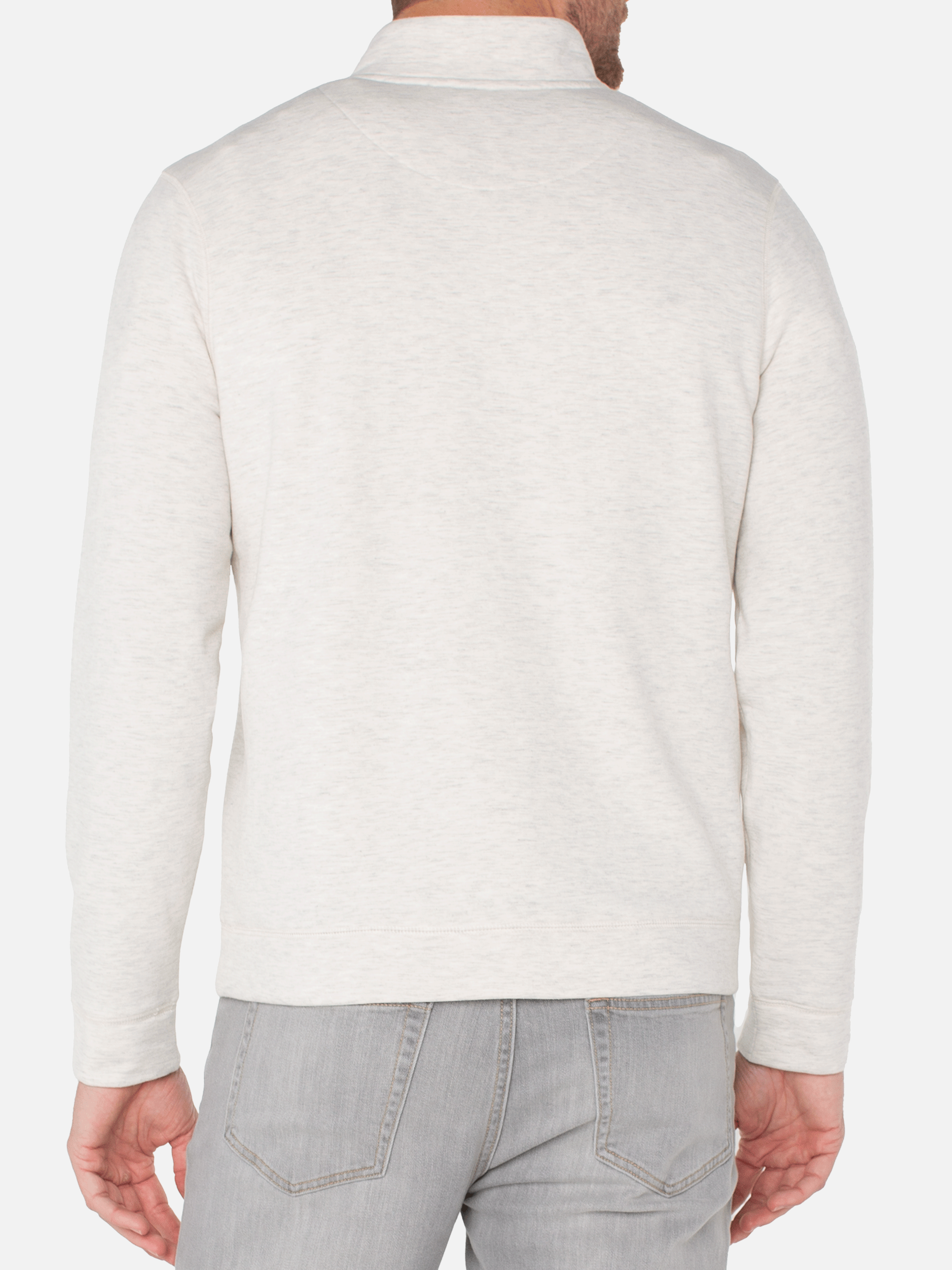 Liverpool Raleigh Mock Neck Cream Ivory Grey Gray Button LS Long Sleeve Shirt Men’s Tops for Men Athens GA Georgia Kempt Menswear Store Near Me