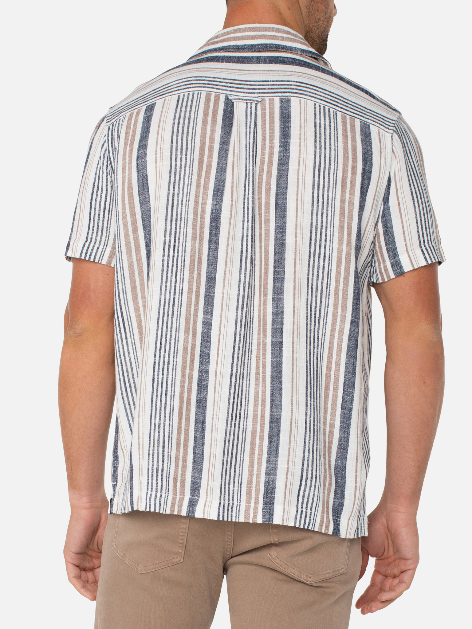 Liverpool Stripe Cuban Collar Button Down Shirt Mens Spring Clothing Kempt Athens Georgia Mens Shop
